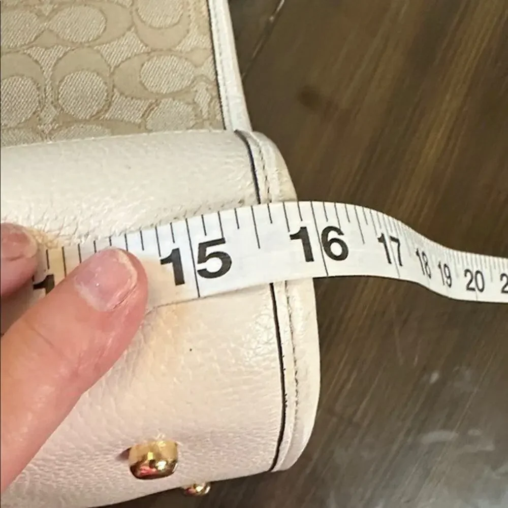 Coach Beige and Pink Signature Tote large with shoulder strap - Picture 10 of 12